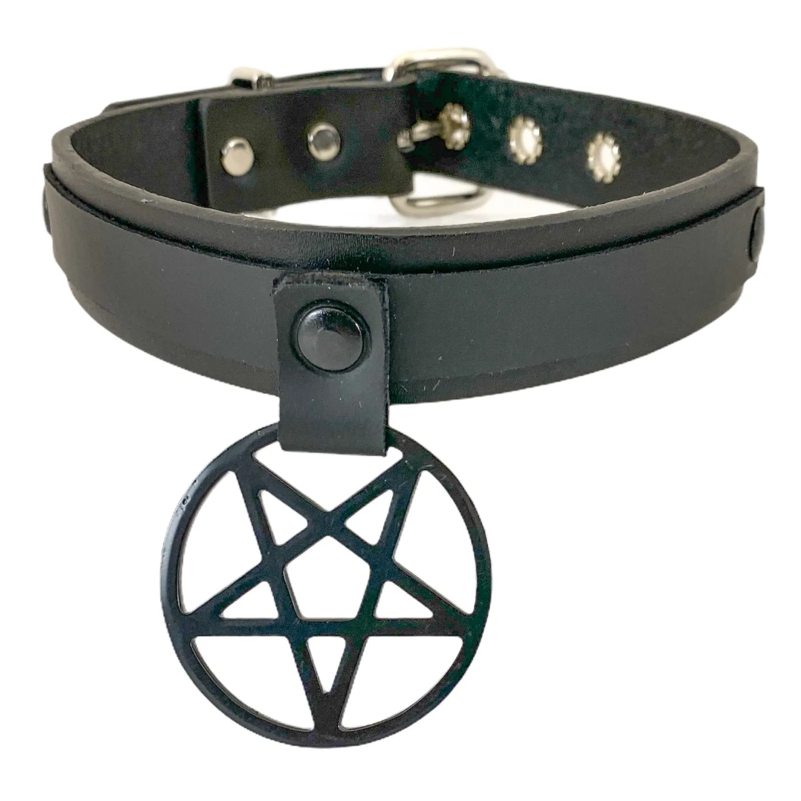 1 1/8" Wide Large Pentagram Choker