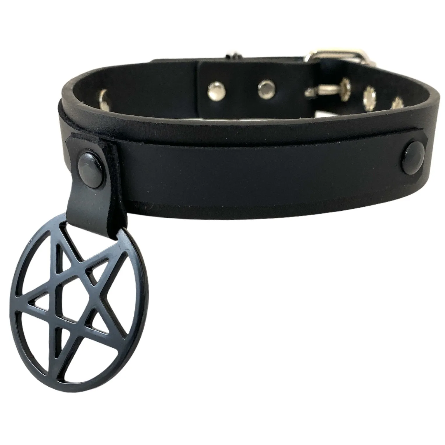 1 1/8" Wide Large Pentagram Choker
