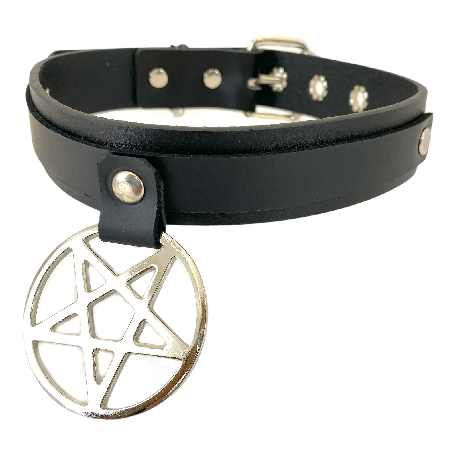1 1/8" Wide Large Pentagram Choker