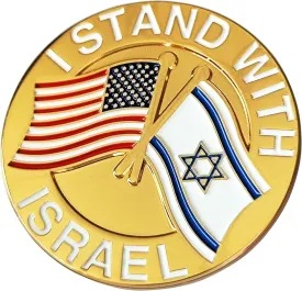 1/2pcs I STAND WITH ISRAEL Flag Enamel Lapel Pin American Friendship US USA Israeli Crossed Flag Pins Souvenir Metal Patriotic Badges Brooches for Jewish Hanukkah Gifts Decoration