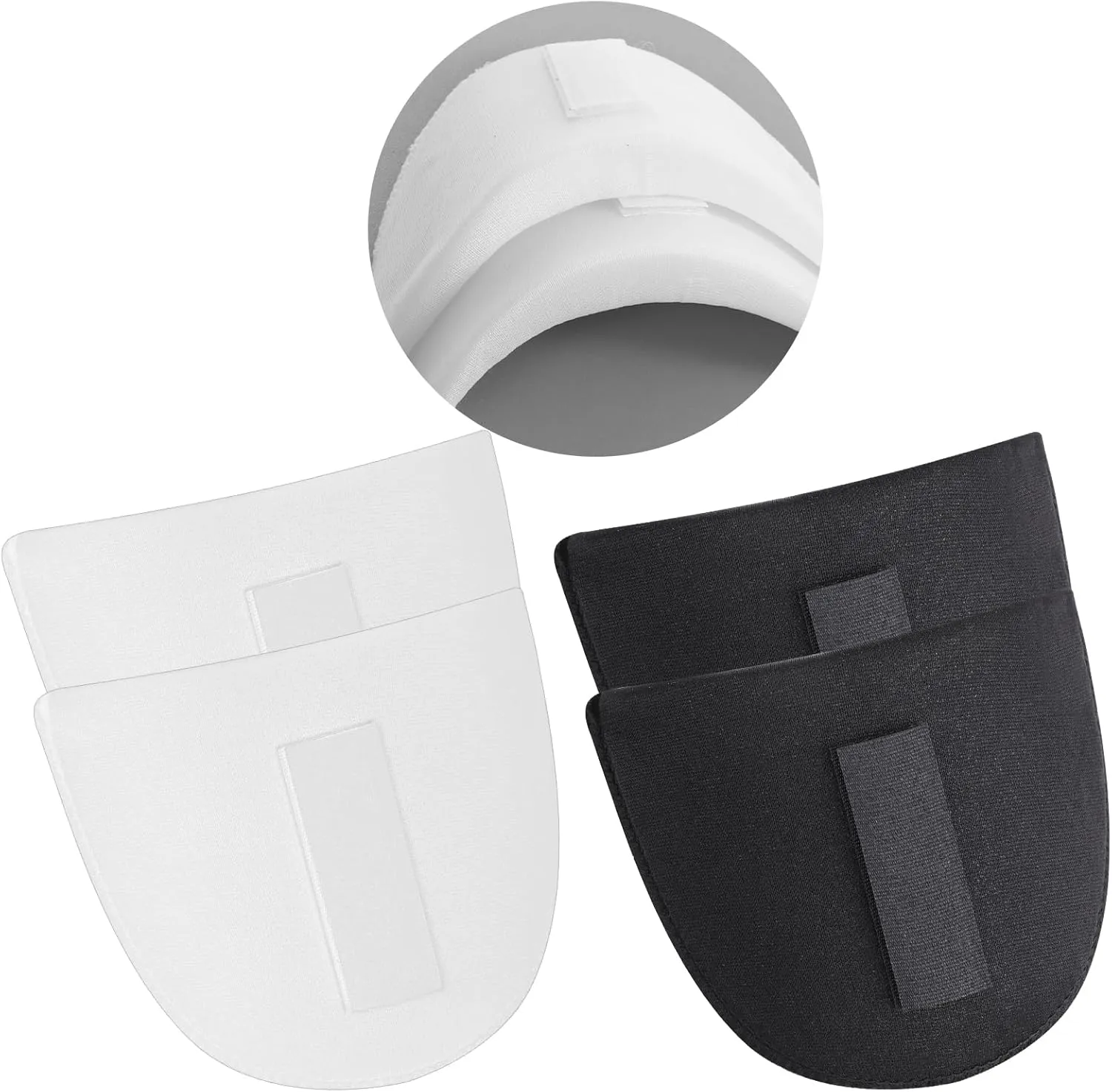 2 Pairs Shoulder Pads Thickness 0.5 in Shoulder Pads for Womens Clothing Set-in High Low Shoulders Pad Breathable Sewing Accessories for T-Shirt Suit BlazerBlack White