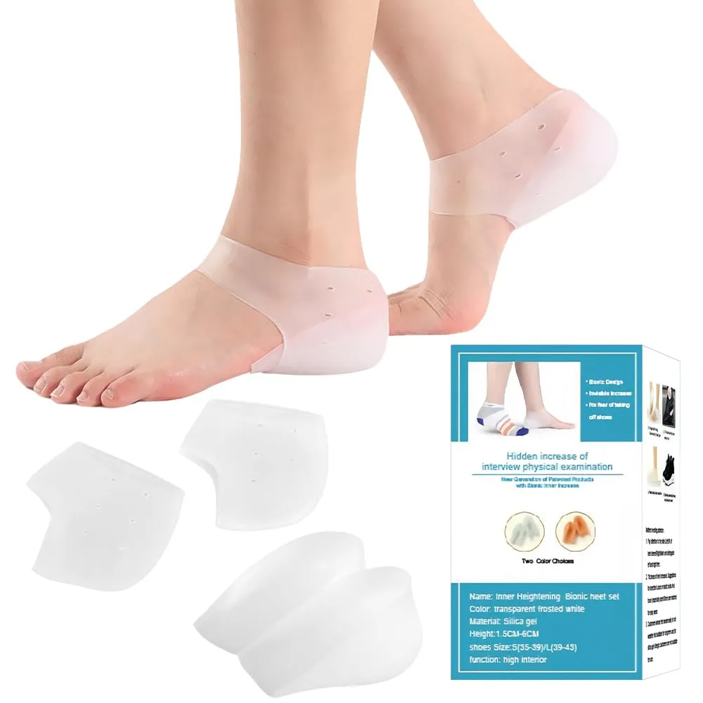 2 piece combination package heel protection, silicone heel protection, heel pad, suitable for heel pain, dry cracks, plantar fasciitis, heel spurs, swollen ankles, transparent1112
