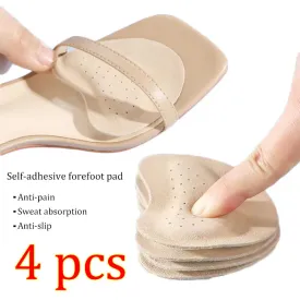 4pcs Anti-slip Stickers Leather Forefoot Pad