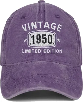 75th Birthday Gifts for Men Women 1950 Vintage Hats Embroidered Baseball Cap