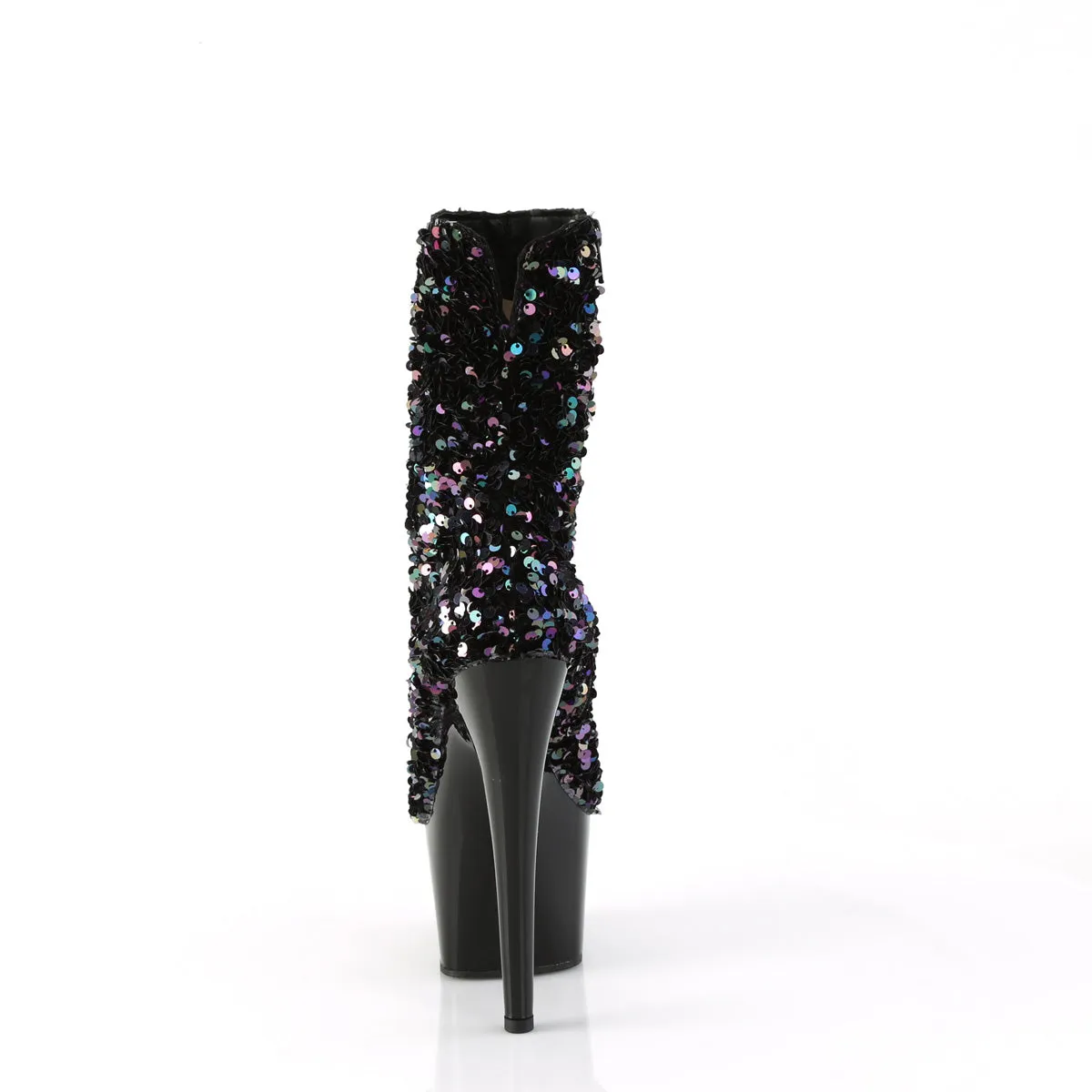 ADORE-1042SQ Pleaser Sexy Black Sequin Exotic Dancing Ankle Boots