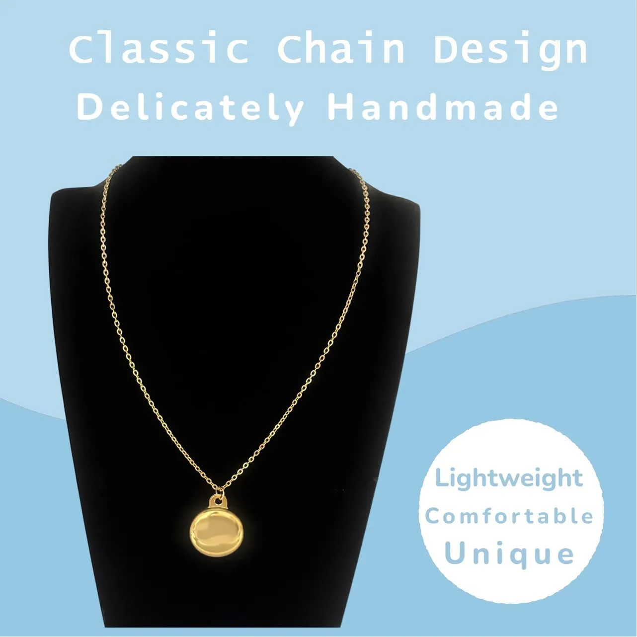 Airtag Necklace for Adults, Gold Silver Chain Airtag Holder Necklace for Women Men GPS Tracker Compatible with Air Tag (Gold)