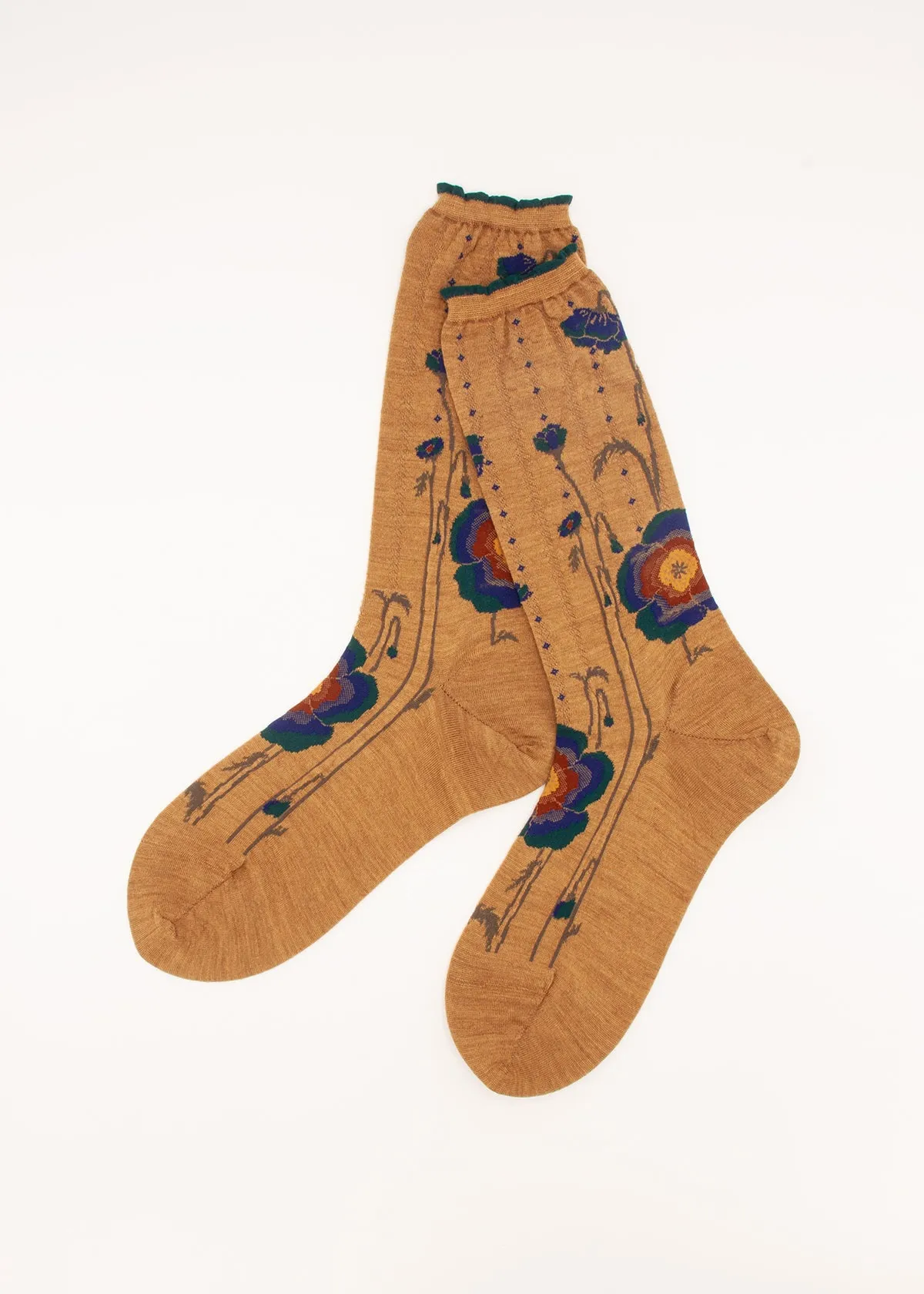 Antipast Bold Bloom Mid Socks - Beige