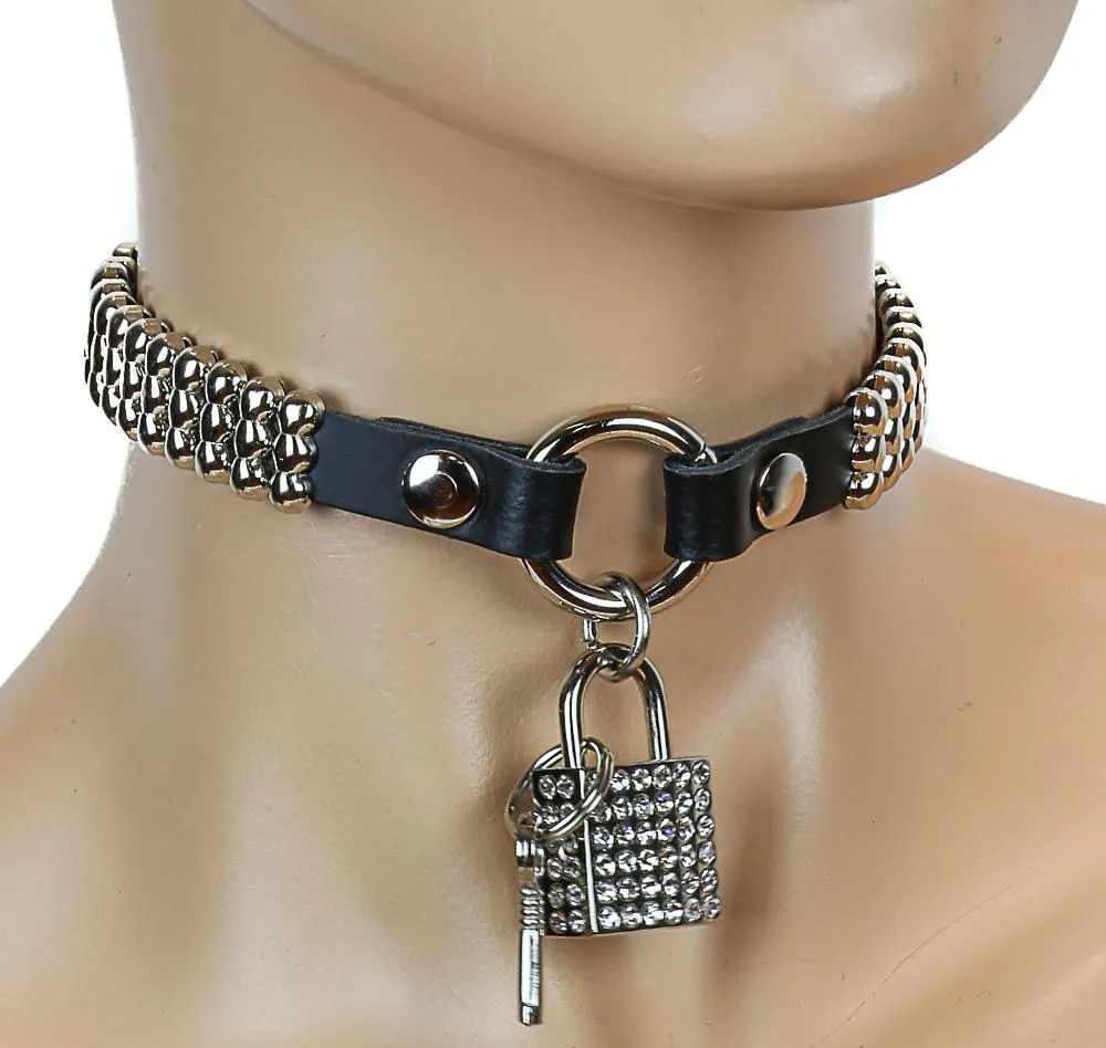 Assorted SquareLock Multi-Stud Leather -O- Choker