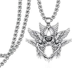 Biblically Accurate Angel Necklace 925 Sterling Silver/Black Angel Wings Necklace Seraphim Jewelry Gifts for Women Men