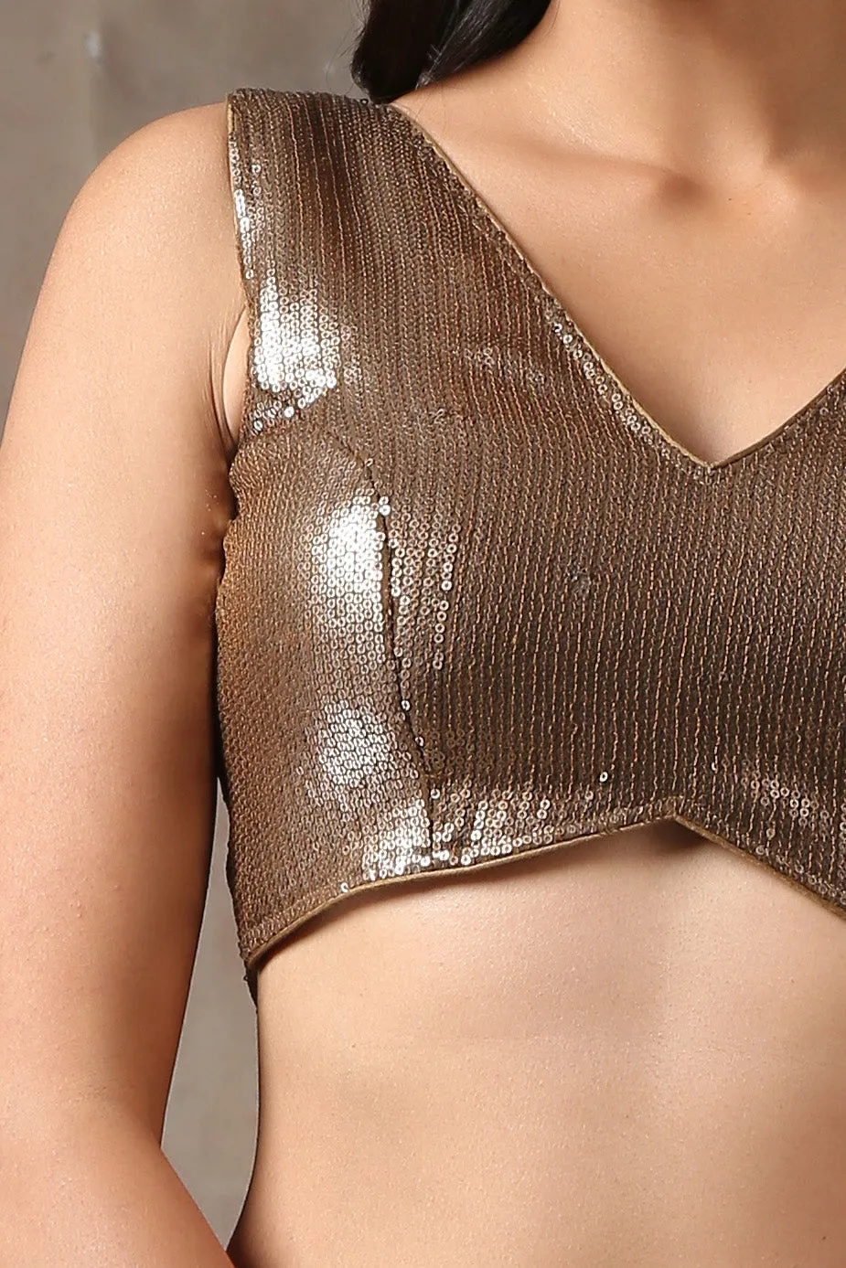 Blouse - Bronze Sequin Sleeveless