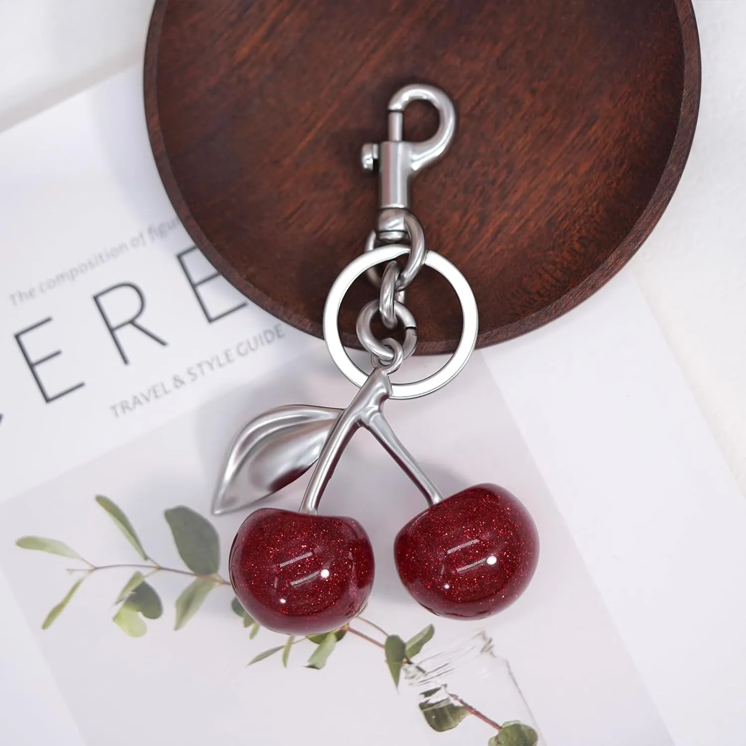 Cherry Keychain & Bag Charm - Cute Cherry Accessories for Women - Gift