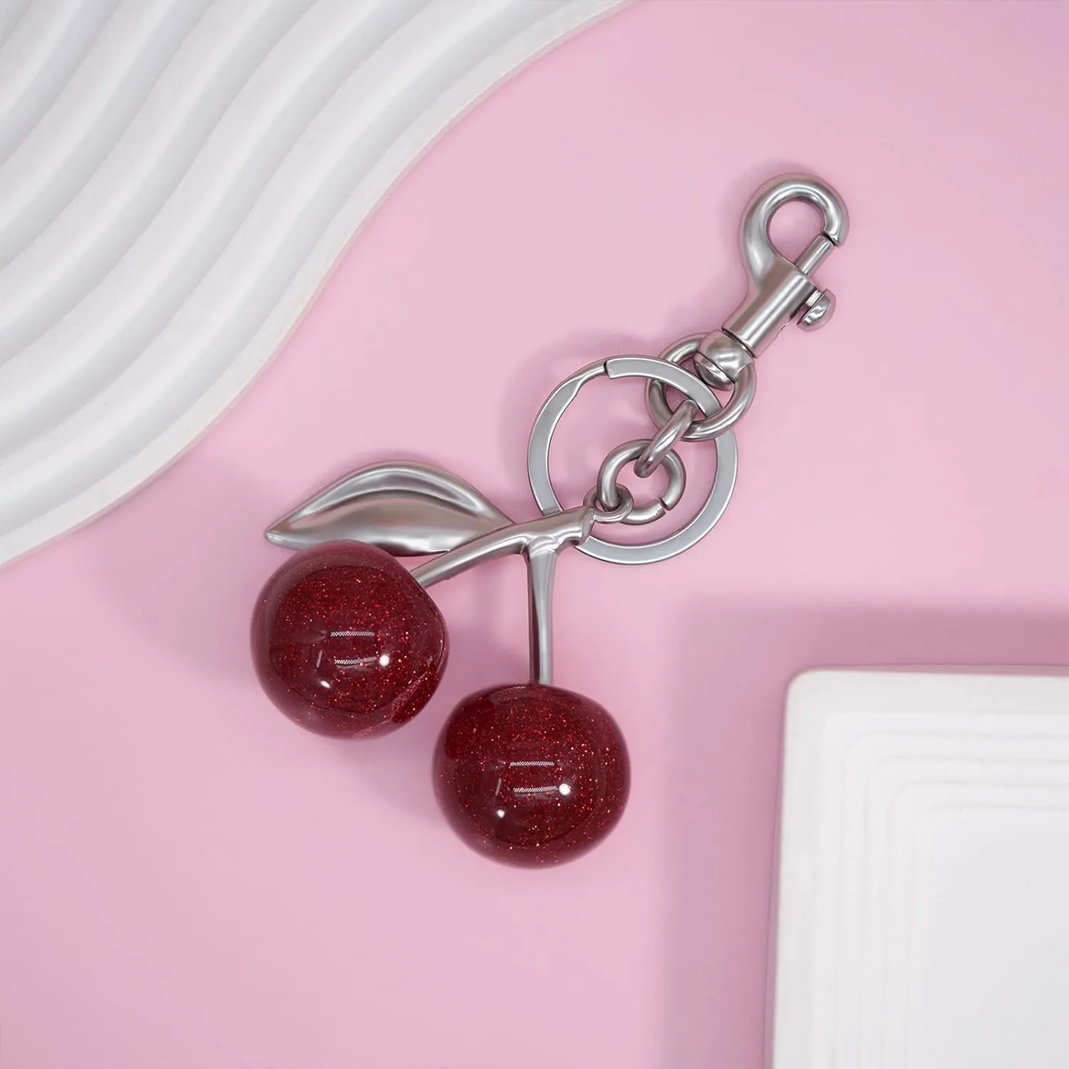 Cherry Keychain & Bag Charm - Cute Cherry Accessories for Women - Gift