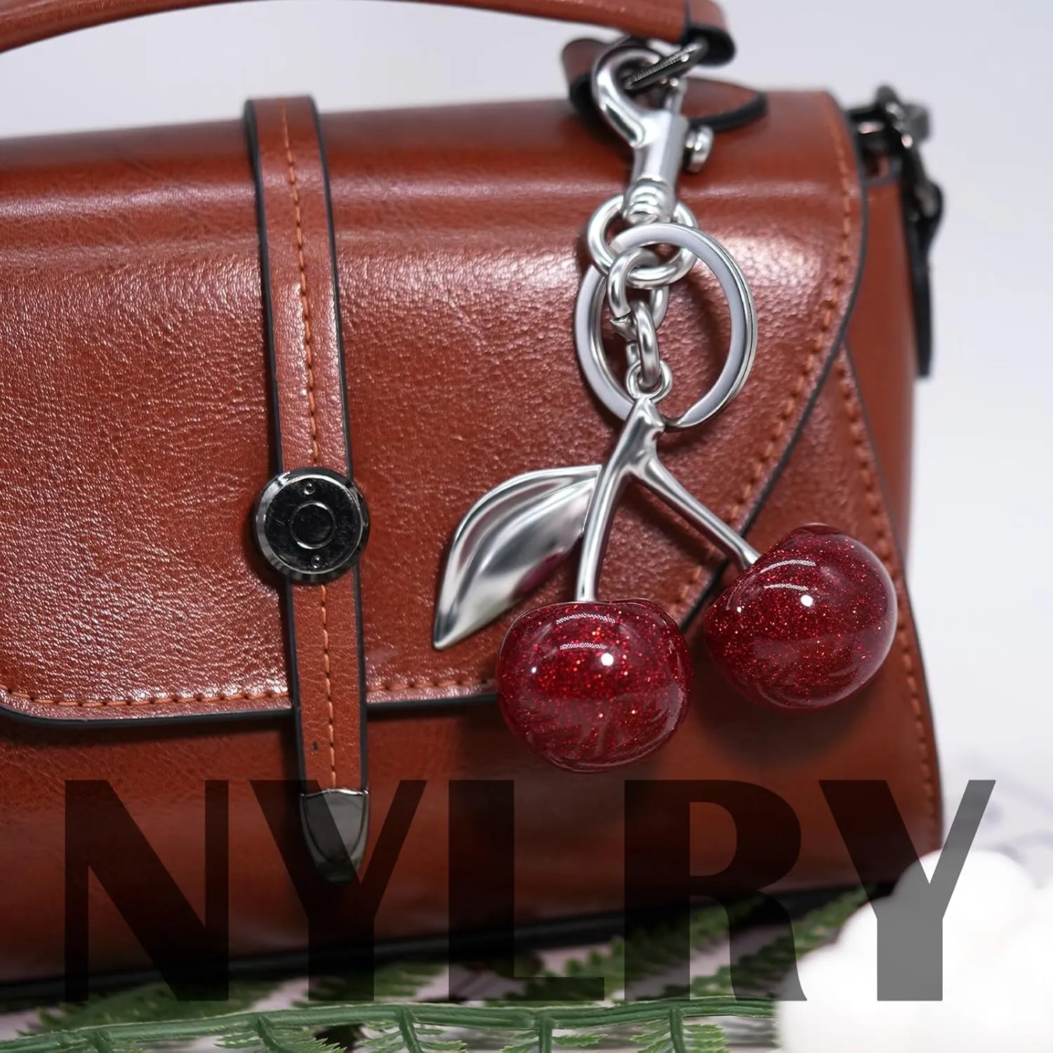 Cherry Keychain & Bag Charm - Cute Cherry Accessories for Women - Gift