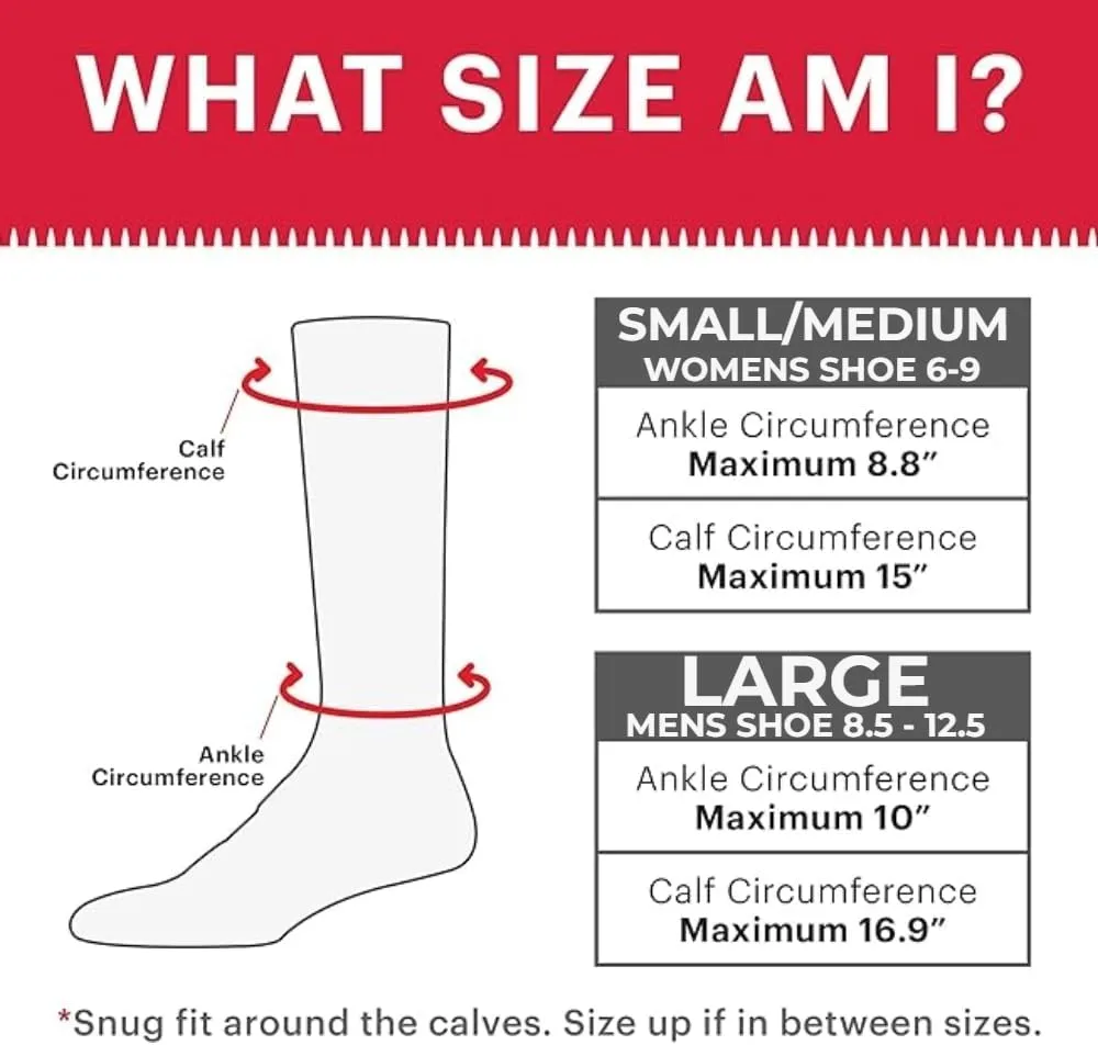 Compression Socks - Over the Calf Anti pickpocket Zipper Socks w/Pockets - 9mmHg - 12mmHg Light Compression
