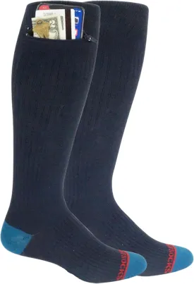 Compression Socks - Over the Calf Anti pickpocket Zipper Socks w/Pockets - 9mmHg - 12mmHg Light Compression