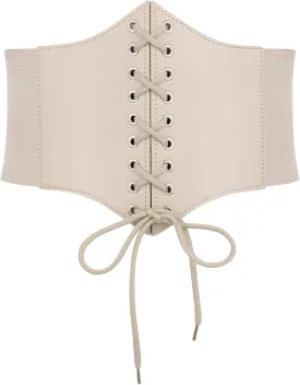 Corset Belt for Women, Lace Up Elastic Waist Belt,Tied Waspie Corset Belts for Women Halloween Costume