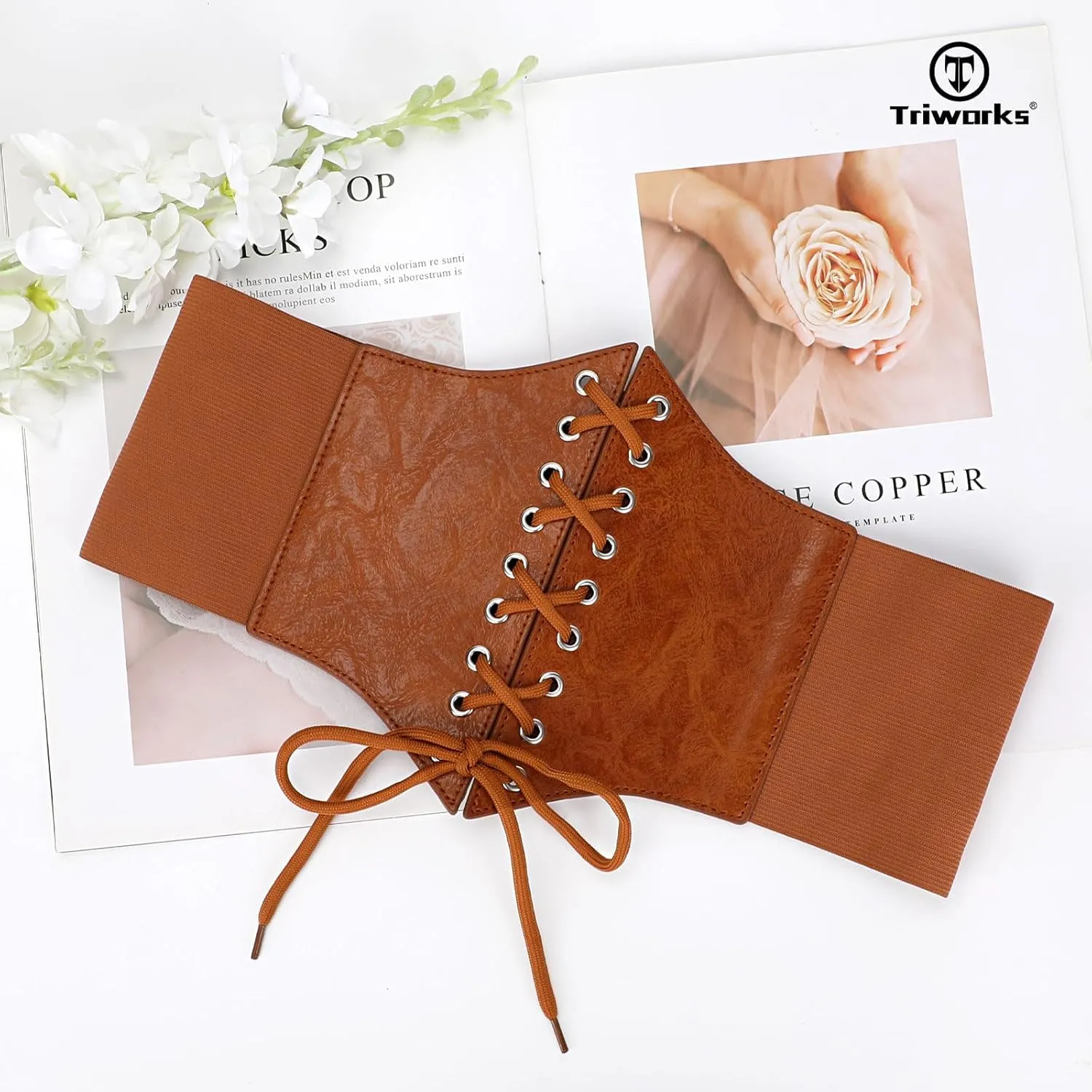 Corset Belt for Women, Lace Up Elastic Waist Belt,Tied Waspie Corset Belts for Women Halloween Costume