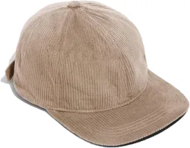 Croogo Flat Bill Cap Classic Corduroy Baseball Cap for Men Women Dad Hat 6 Panel Flat Brimmed Camper Hats Visor Sports Cap