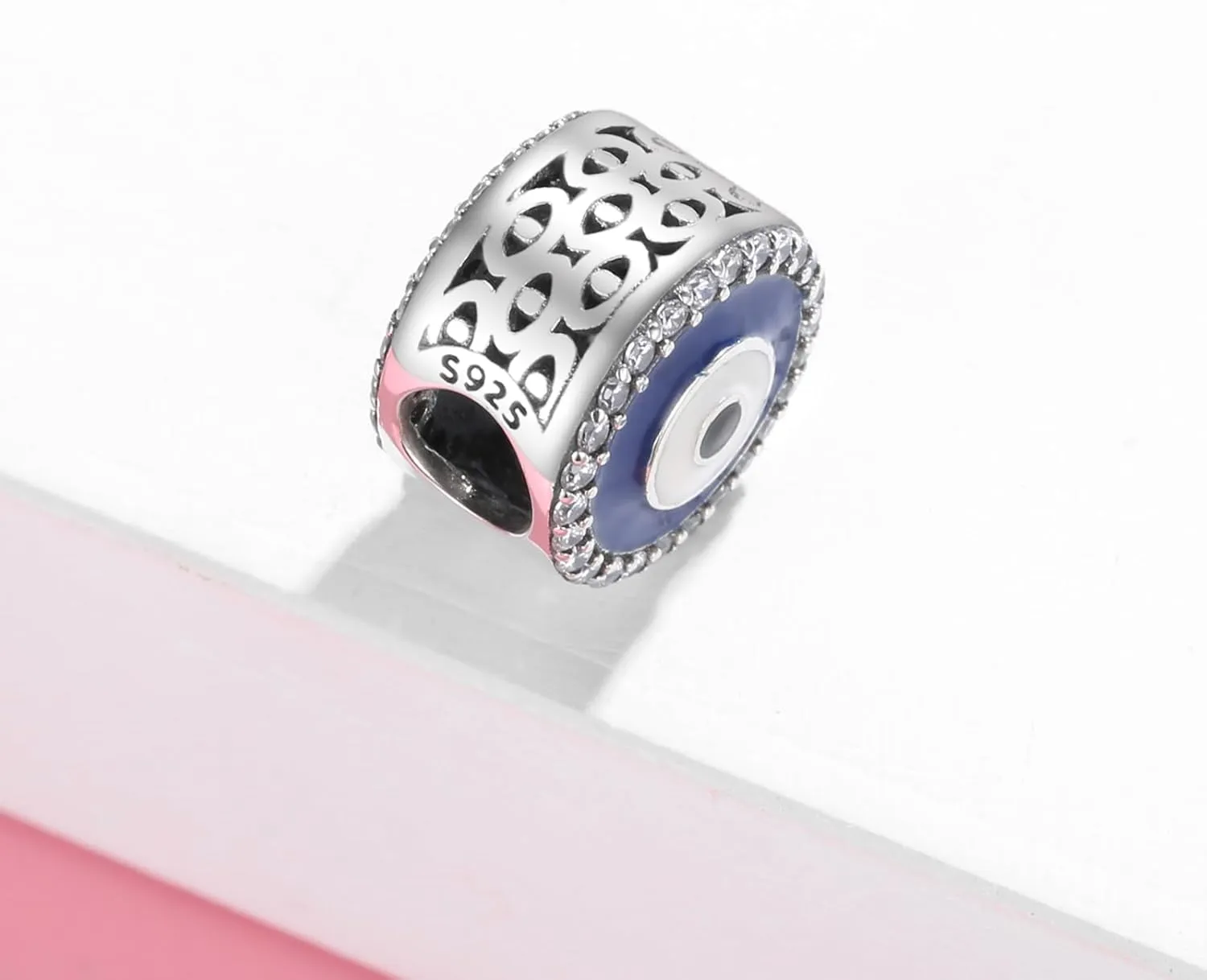 Evil Eye Charms 925 Sterling Silver Charms for Bracelet and Lucky Jewelry Hamsa Charm Fatima Charms Beads European Charm Evil Eye Compatible Bracelet Necklace for Women Mother Sister Gifts