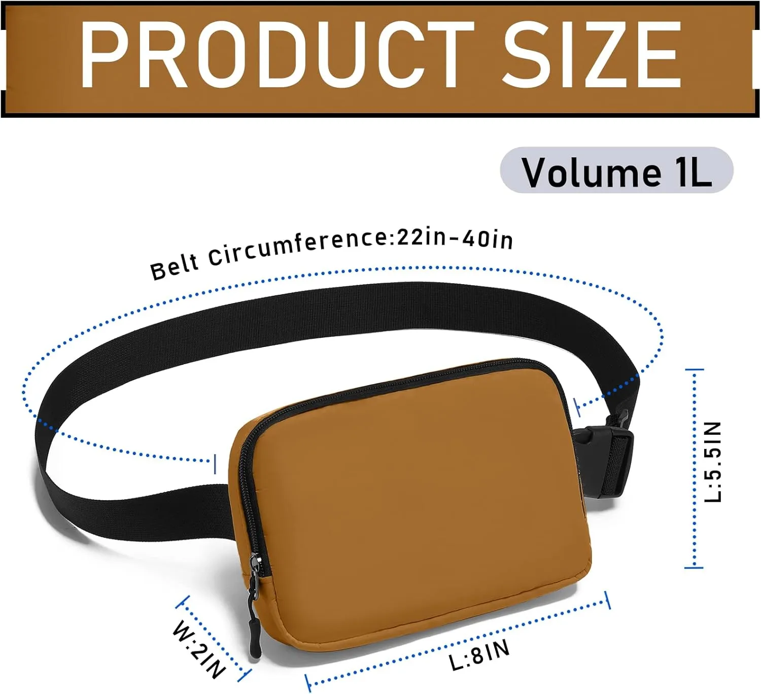 Fanny Pack,Belt Bag,40 Inch Asjustable Strap Everywhere Belt Bag,for Women and Men
