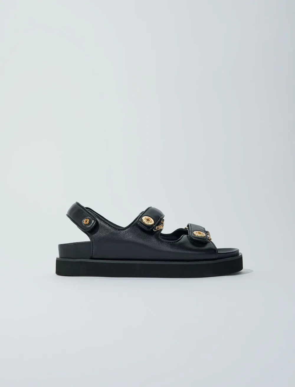 Flat leather sandals