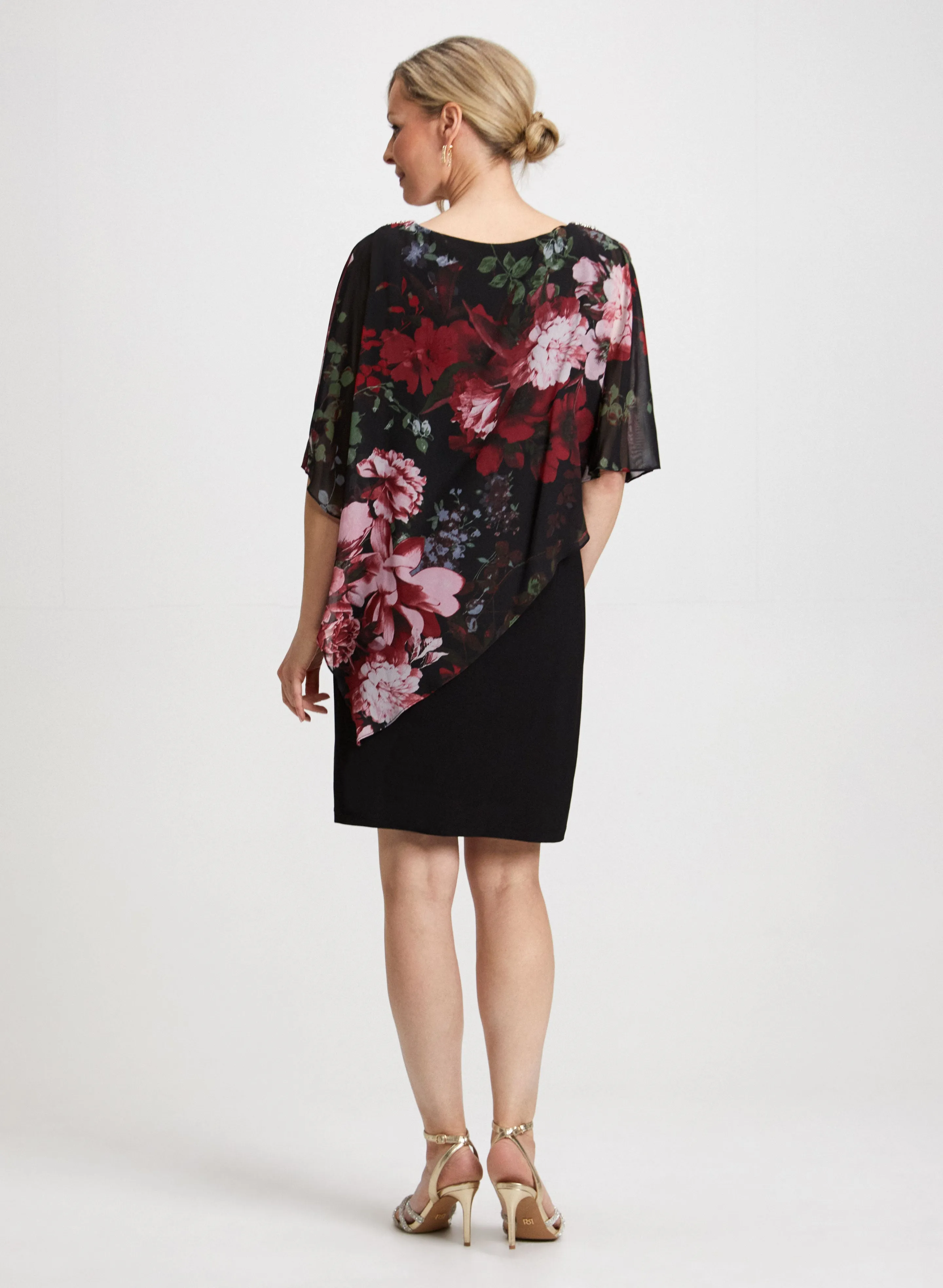 Floral Print Poncho Dress
