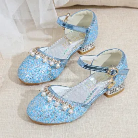 Girls Sequins Princess Pearl Dress Shoe