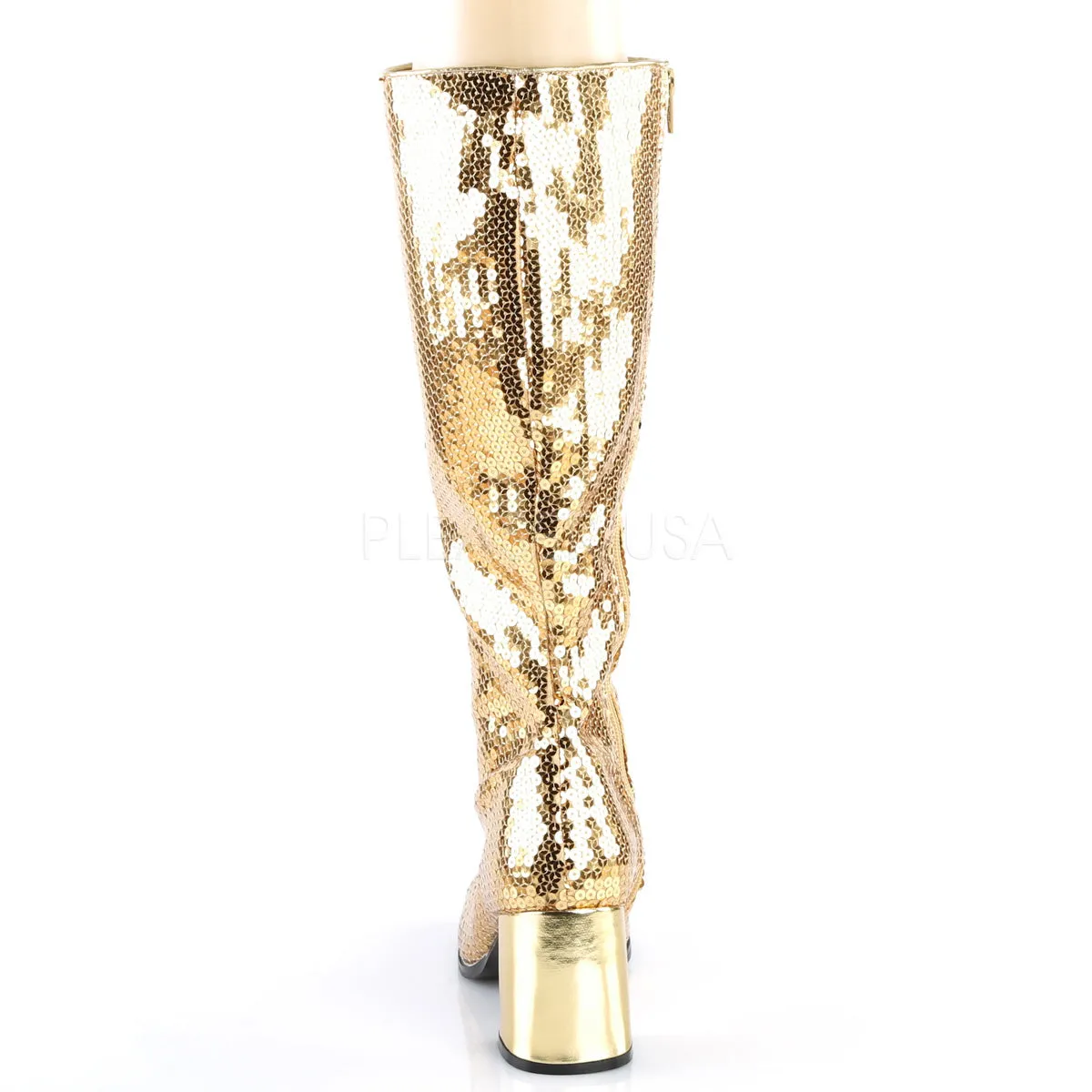 Gold Sequins Boots