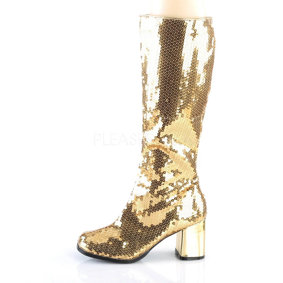 Gold Sequins Boots