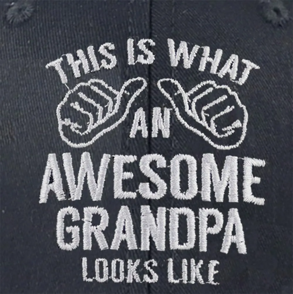 Grandpa Trucker Hats for Men, Adjustable Embroidered Wash Grandfather Birthday Baseball Cap