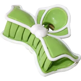 Green Hair Bow Barrette Grip Grasp Clamp Clasp Clip Claw Girls Kids Accessories
