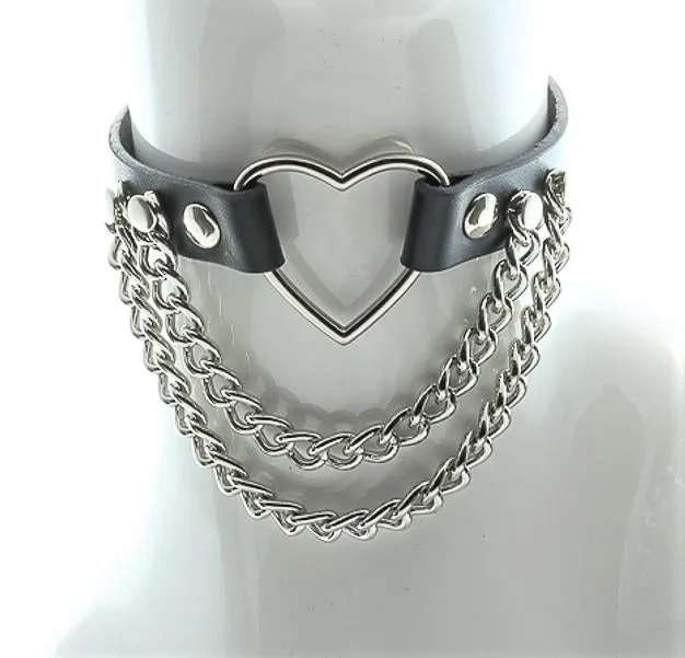 Heart Ring Hanging Chain Choker