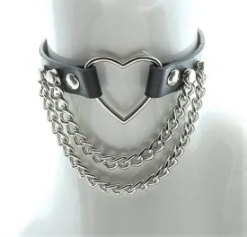 Heart Ring Hanging Chain Choker
