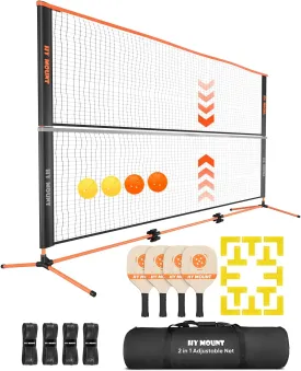 HY Mount Portable Pickleball Net Set Half Court 10 FT