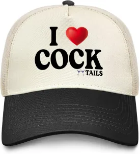 I Love Cocktails Hat Trucker Hat Men Funny Mesh Hats for Summer