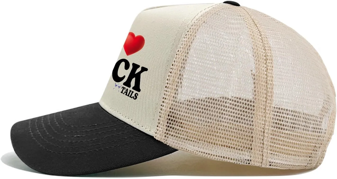 I Love Cocktails Hat Trucker Hat Men Funny Mesh Hats for Summer