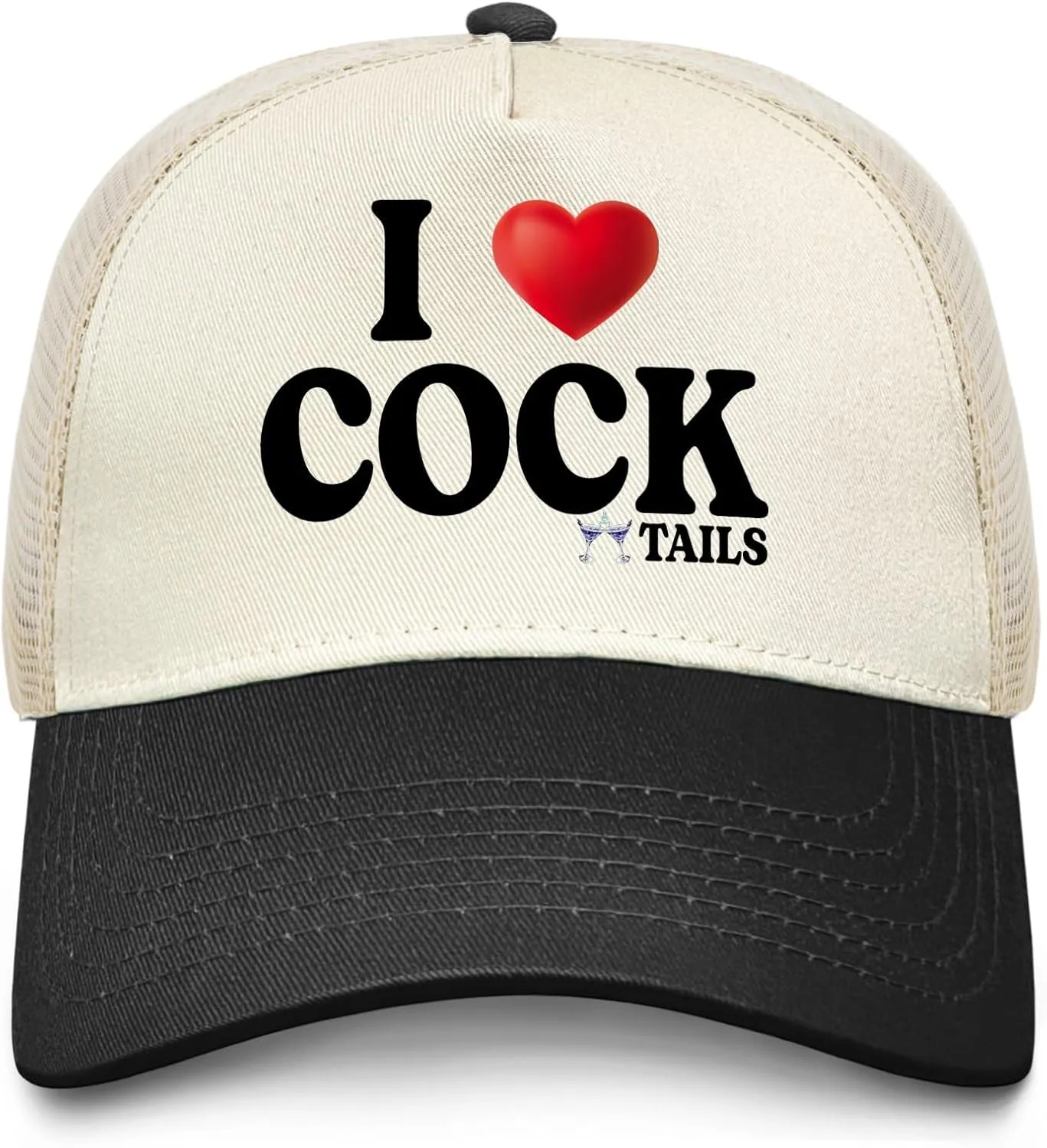 I Love Cocktails Hat Trucker Hat Men Funny Mesh Hats for Summer
