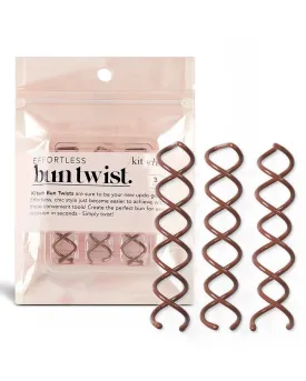 Kitsch Spiral Bobby Pins for Girls and Women - Hair Bun Maker | Rounded Tips, Chip-Resistant Bun Twist Spiral Hair Pins | Secure Hold All-Day - 3Pcs, Brown