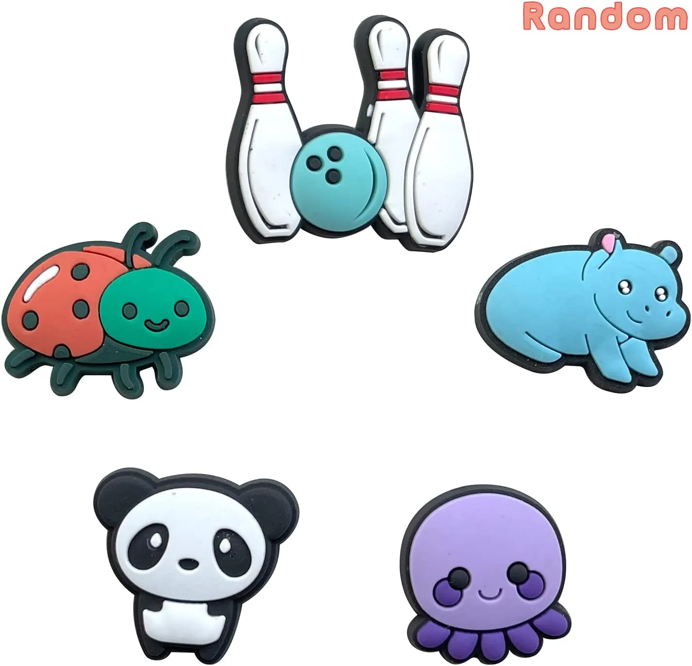 Lot of 30,50,100 pcs Random PVC Different Shoe Charms for Shoe Decoration