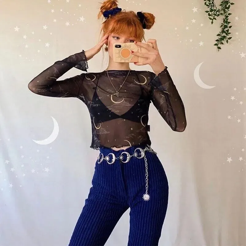 Moon Silver Metal Belt