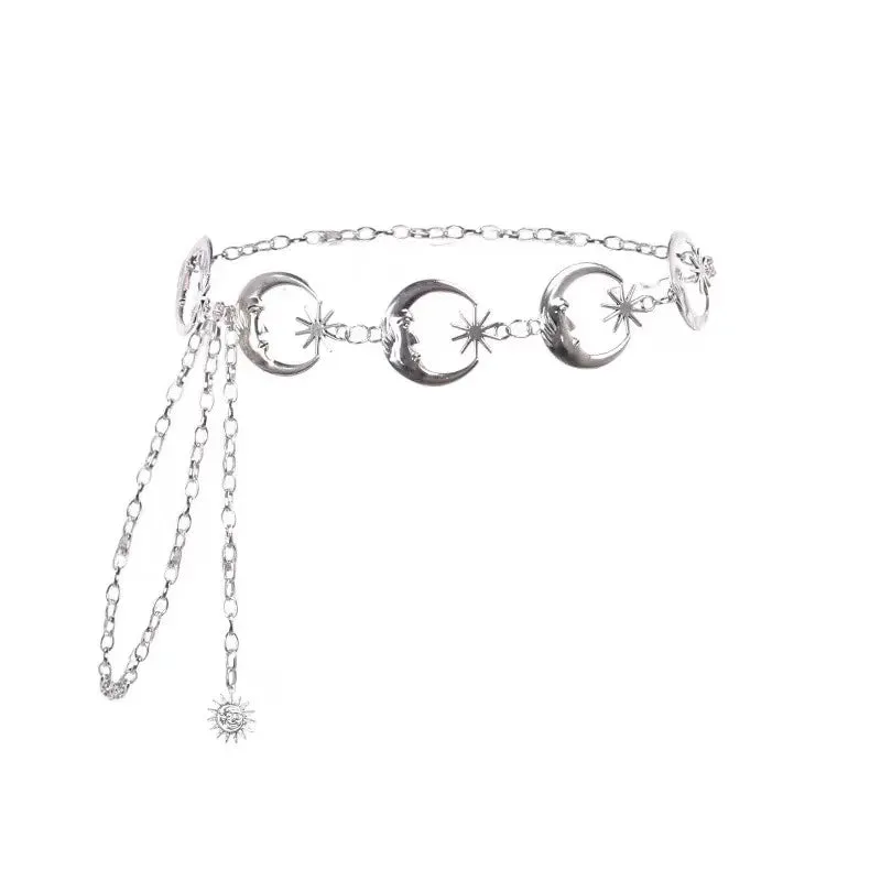 Moon Silver Metal Belt