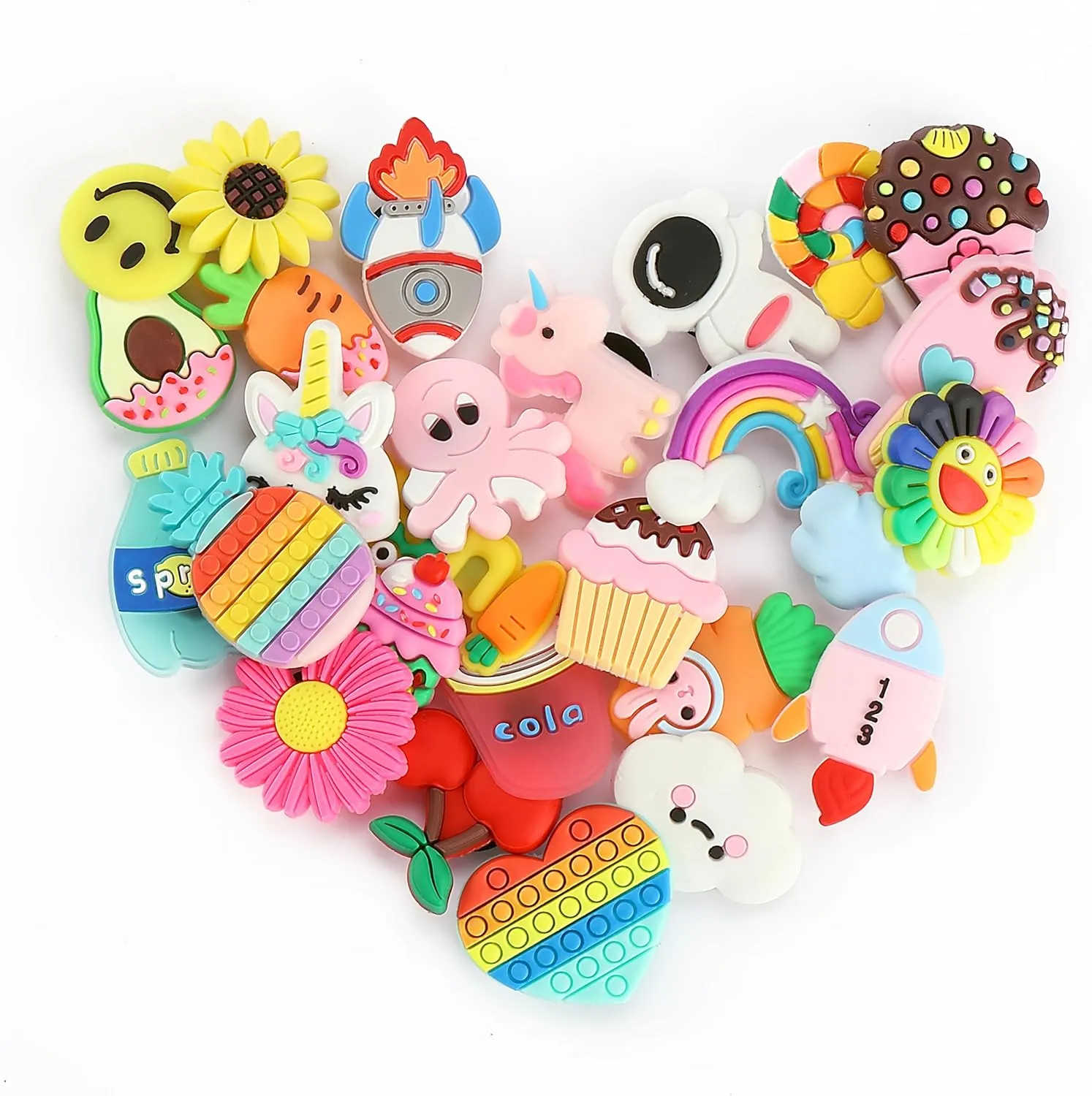 Mr. Pen- Different Charms, 30, 50, 60 Pcs, PVC Random Decoration Charms for Decoration
