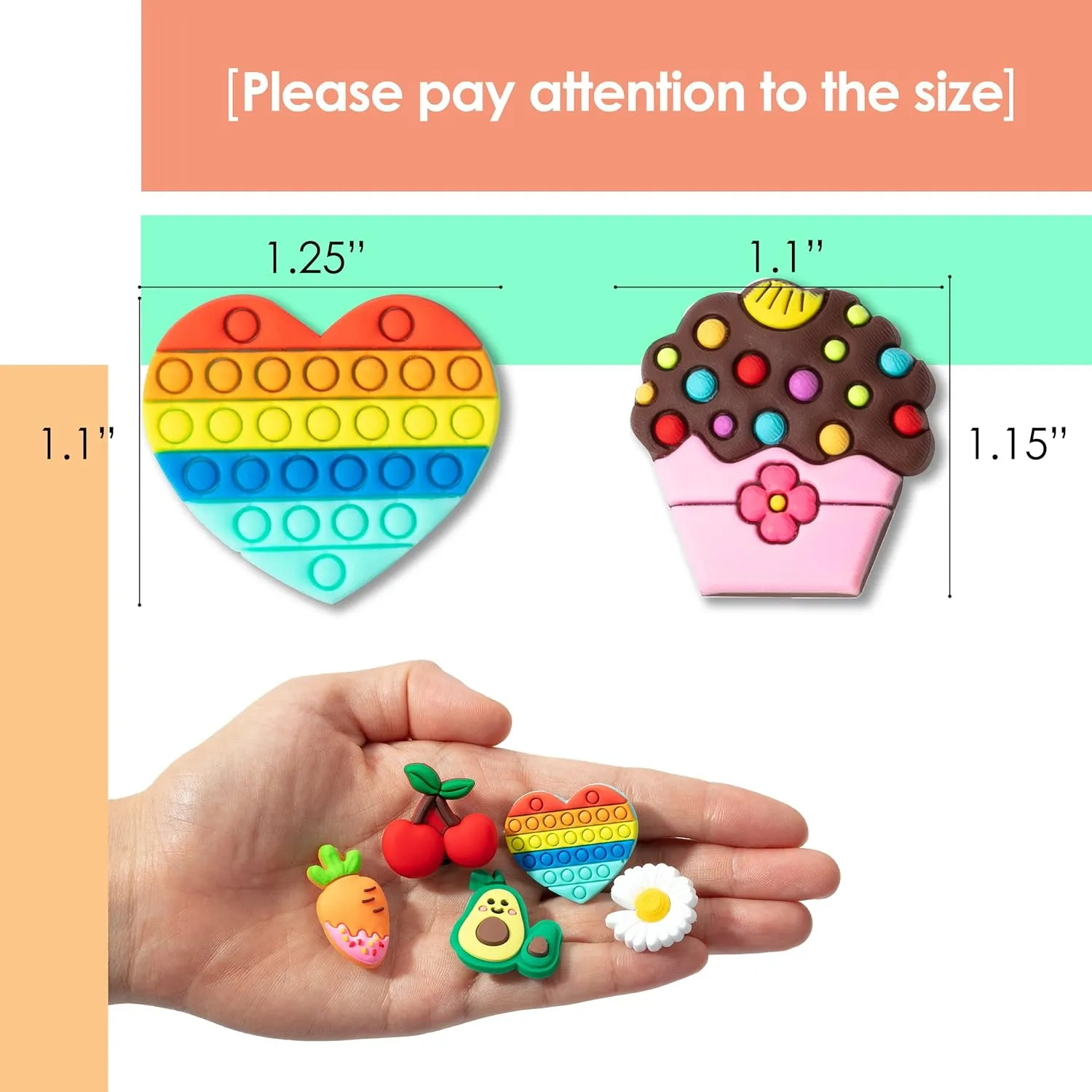 Mr. Pen- Different Charms, 30, 50, 60 Pcs, PVC Random Decoration Charms for Decoration
