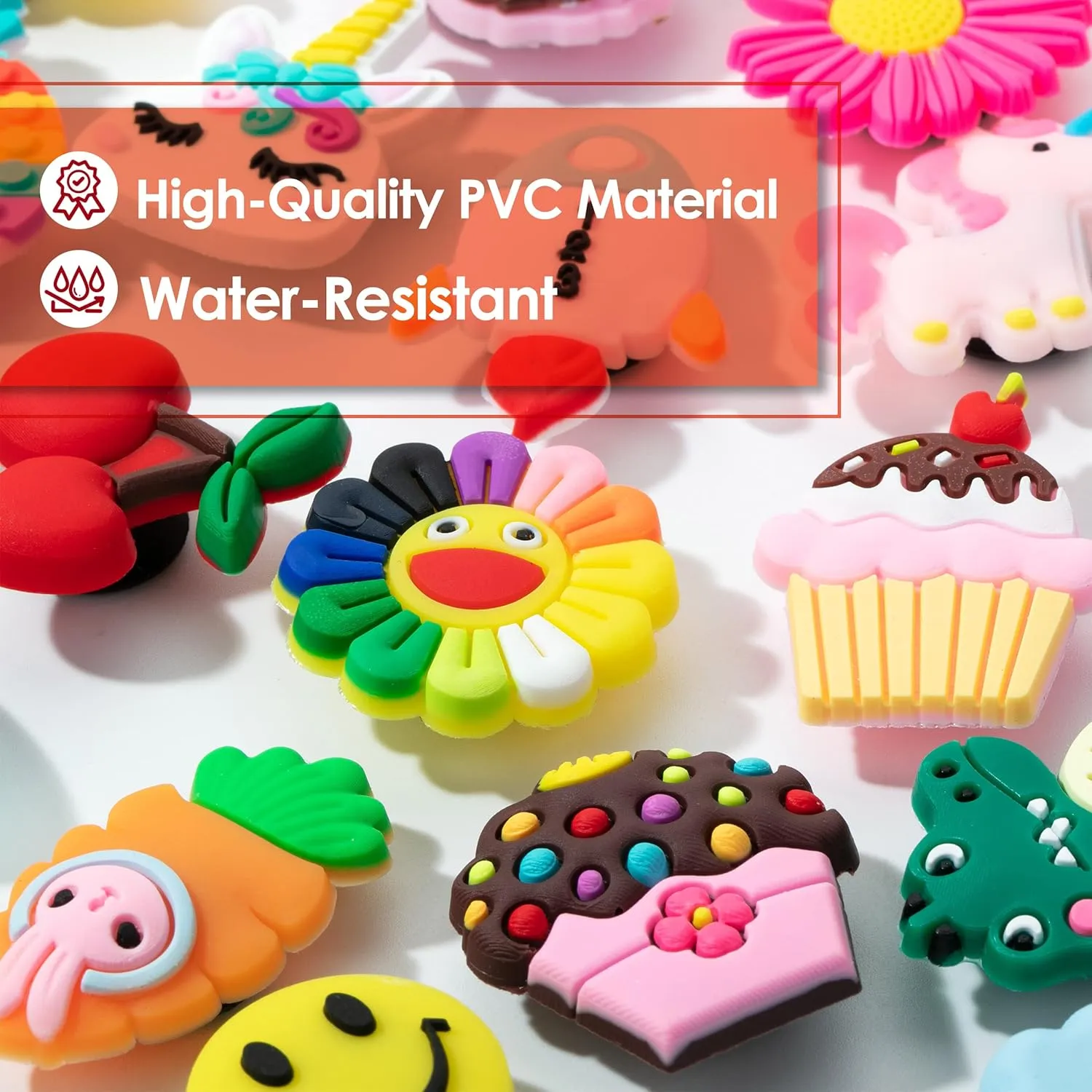 Mr. Pen- Different Charms, 30, 50, 60 Pcs, PVC Random Decoration Charms for Decoration