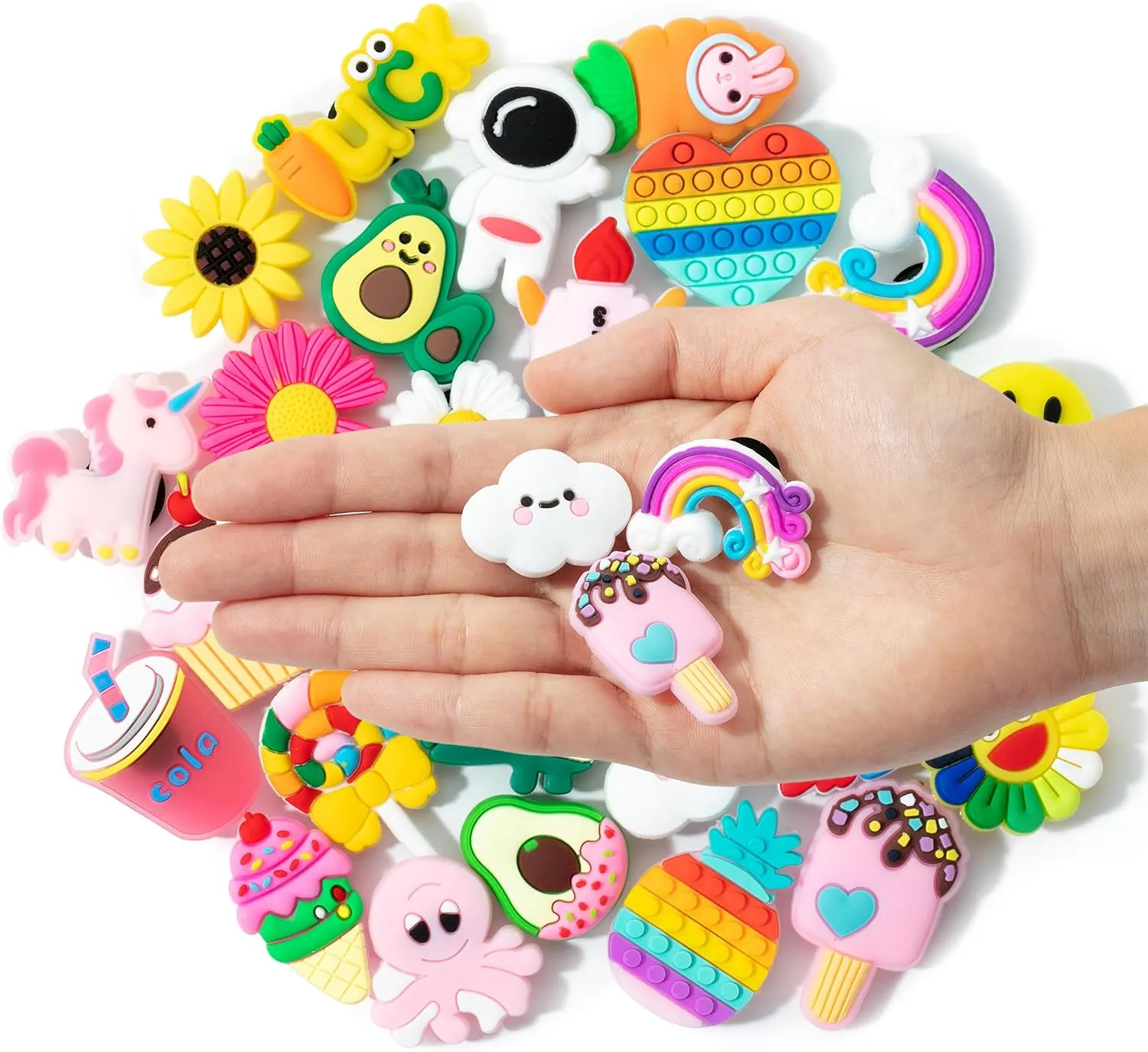 Mr. Pen- Different Charms, 30, 50, 60 Pcs, PVC Random Decoration Charms for Decoration