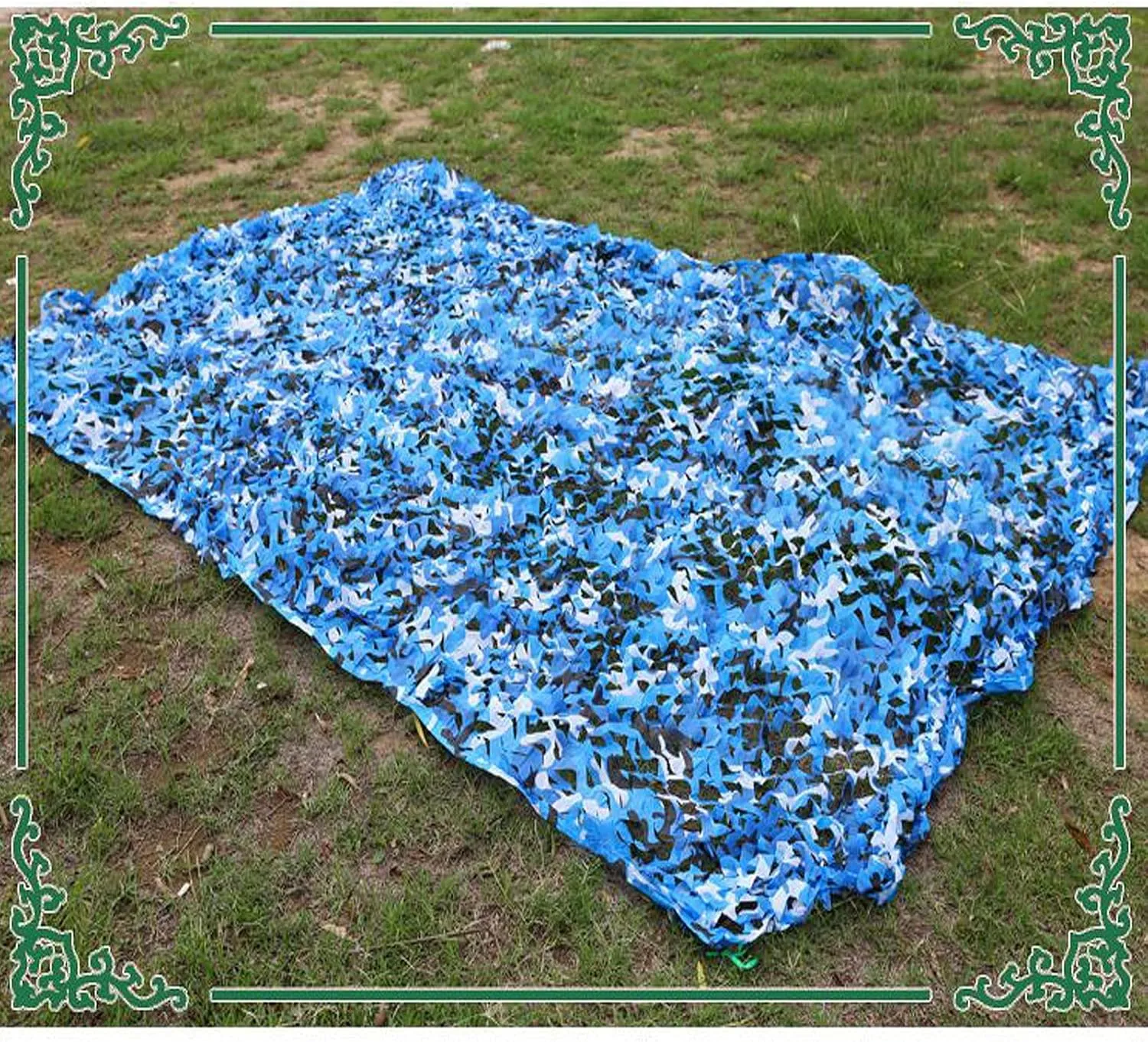 Ocean Camo Net,Blue Camouflage Netting,Army Blinds Nets,Oxford Fabric Military Net,with Mesh Backing,for Hunting,Shooting,Decoration,Sun Shade,Party,Customize Available