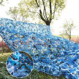 Ocean Camo Net,Blue Camouflage Netting,Army Blinds Nets,Oxford Fabric Military Net,with Mesh Backing,for Hunting,Shooting,Decoration,Sun Shade,Party,Customize Available