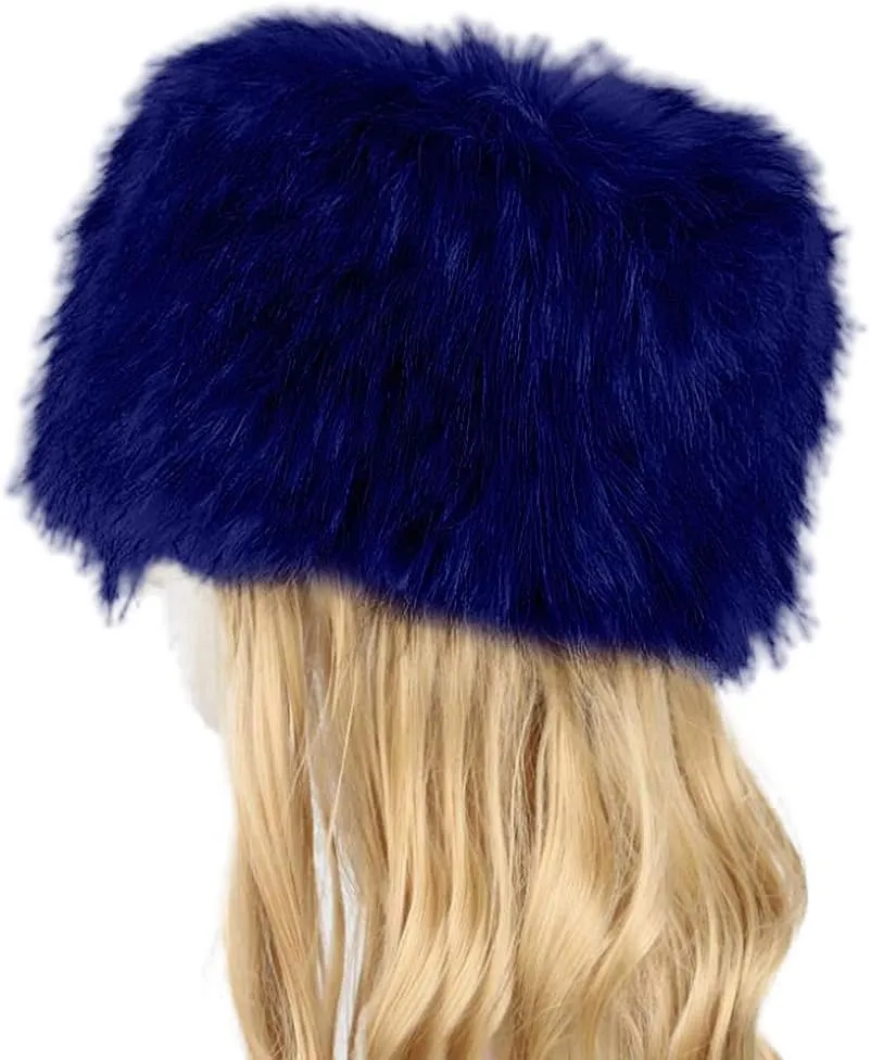 Old Dlrd Russian Hat,Winter Faux Fur Hats for Women,Warm Russian Cossack Style Hat for Ladies