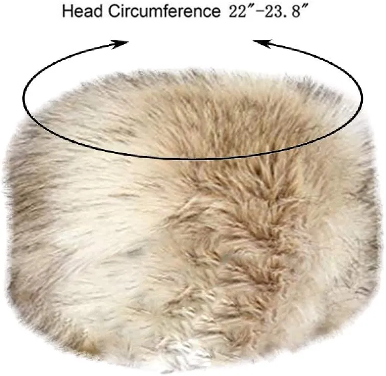 Old Dlrd Russian Hat,Winter Faux Fur Hats for Women,Warm Russian Cossack Style Hat for Ladies