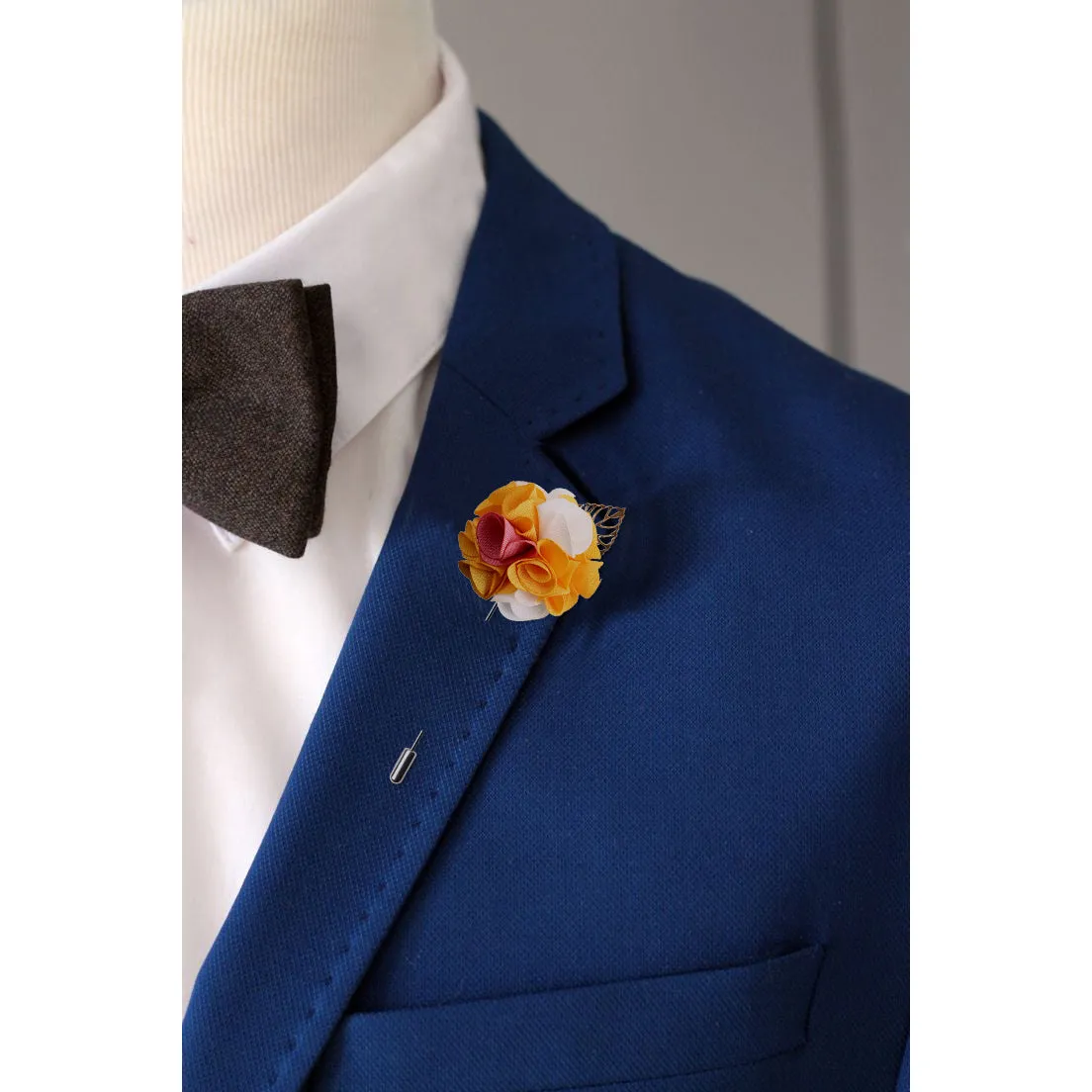 Peluche Exotic Delight Red Yellow and White Brooch
